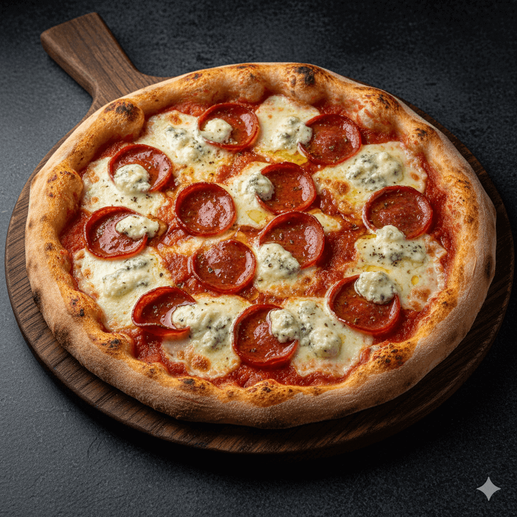 Nico Pizza - Scharfe Salami Pizza mit Gorgonzola Romanshorn